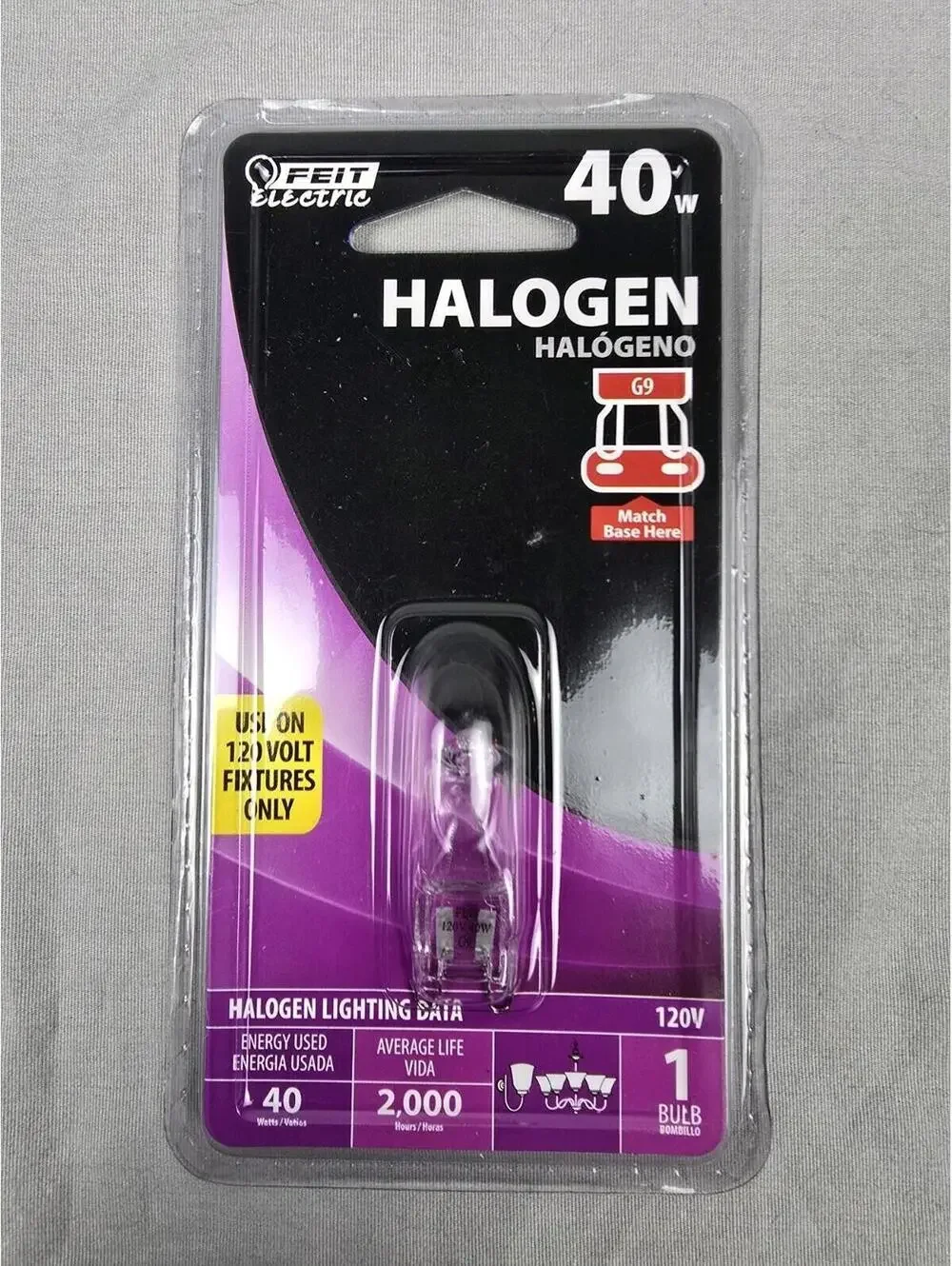 Feit Electric 40 Watt Halogen LED Bulb G9 Base 120 Volt Single Pack